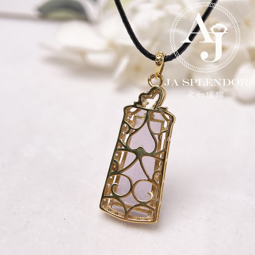 JNS-53 天然翡翠A 冰潤紫羅蘭平安無事牌