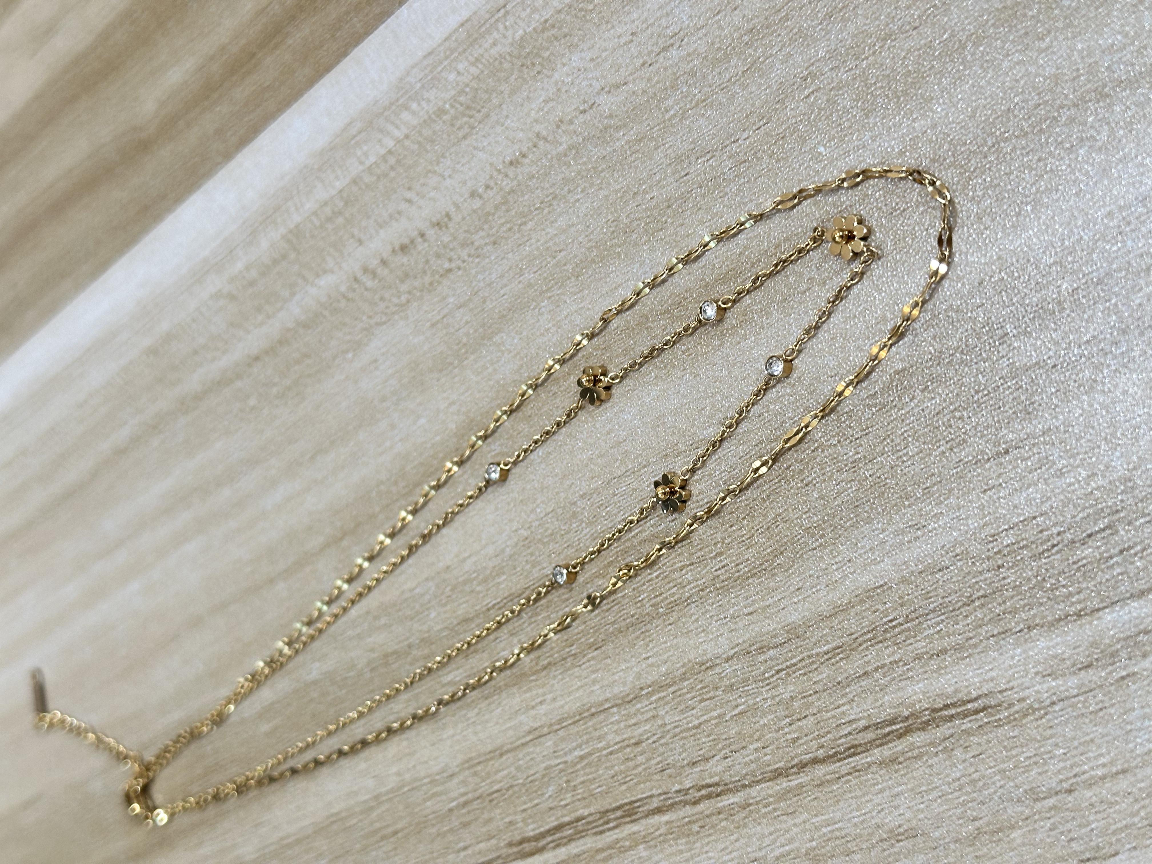 Gold flower stainless necklace