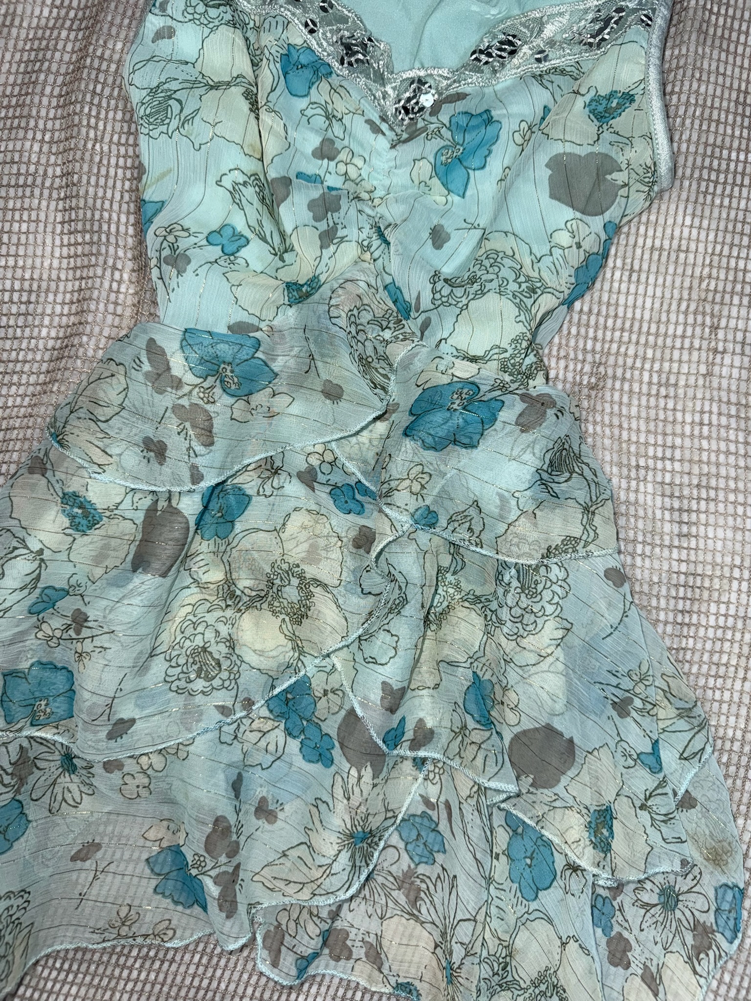 Fairy Aqua Blur Layered Frill Dress