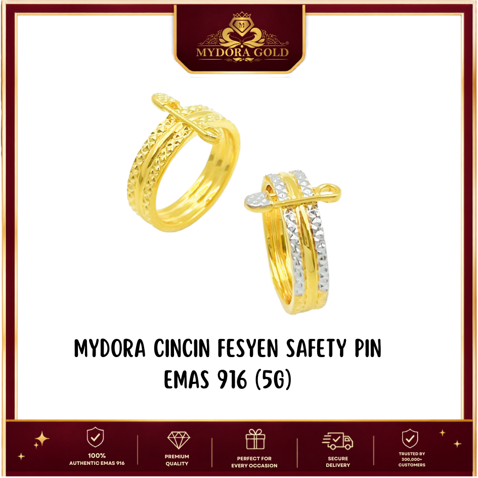 MYDORA Cincin Fesyen Safety Pin (5G) l EMAS 916/22K