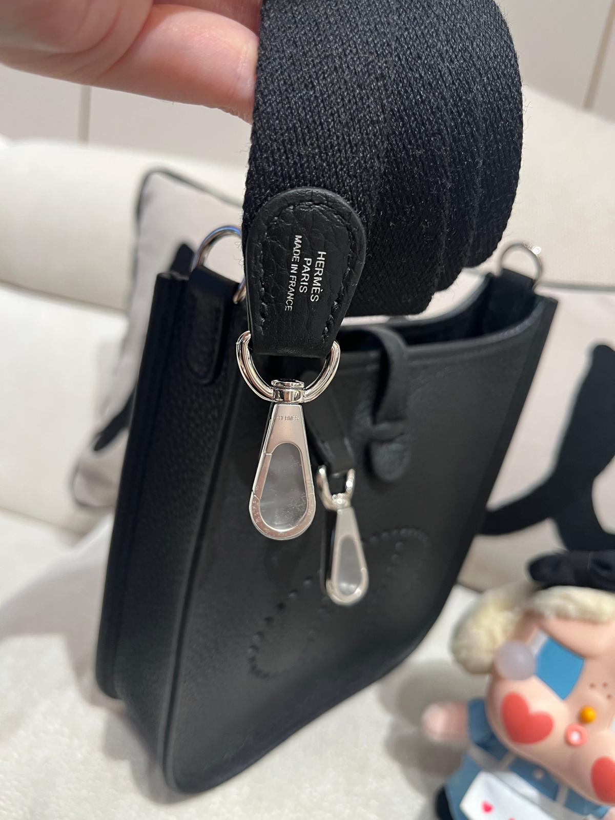 全新 Hermes mini evelyne, Stamp B ,黑色銀扣 100%Authentic,brand new ✅收據✅dust bag✅盒