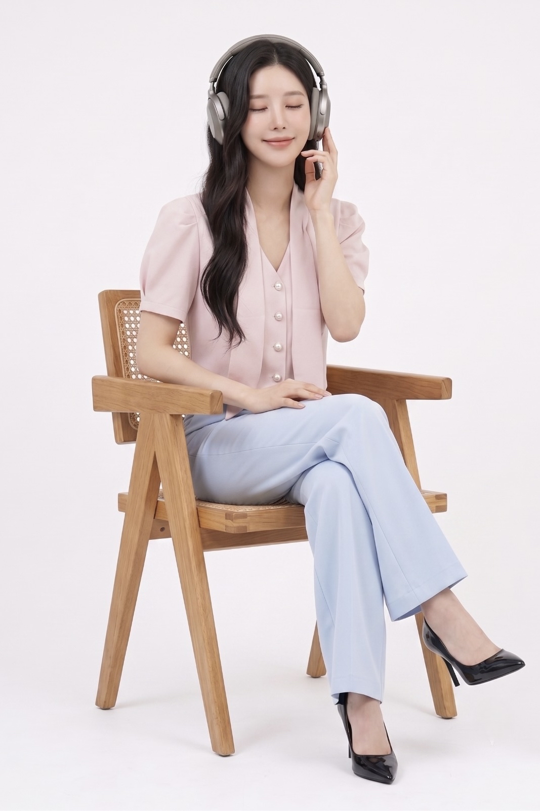 2151BB Elara Pearl Tie-Neck Blouse