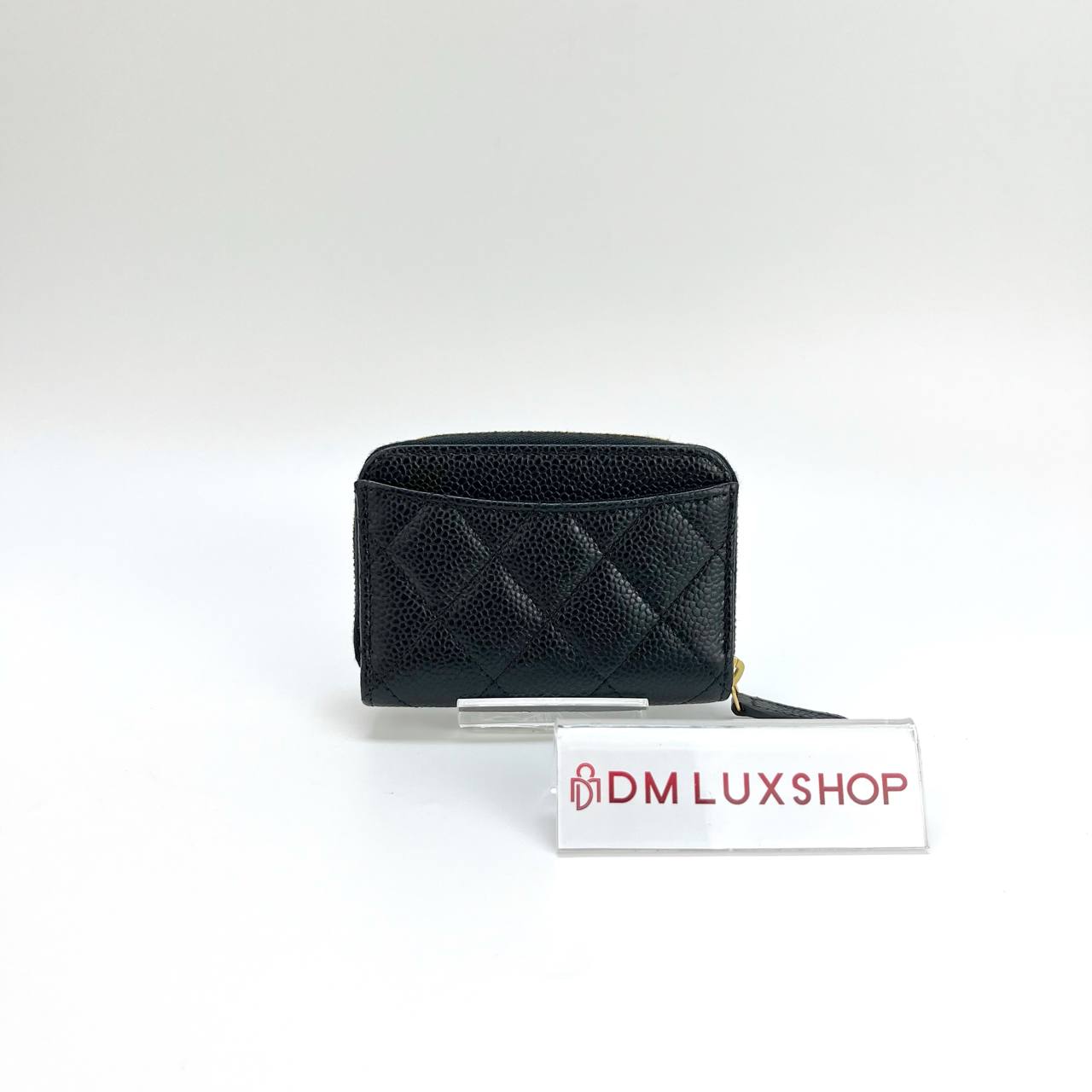 Chanel Classic Black Caviar Zipped Coin Purse (Microchip)