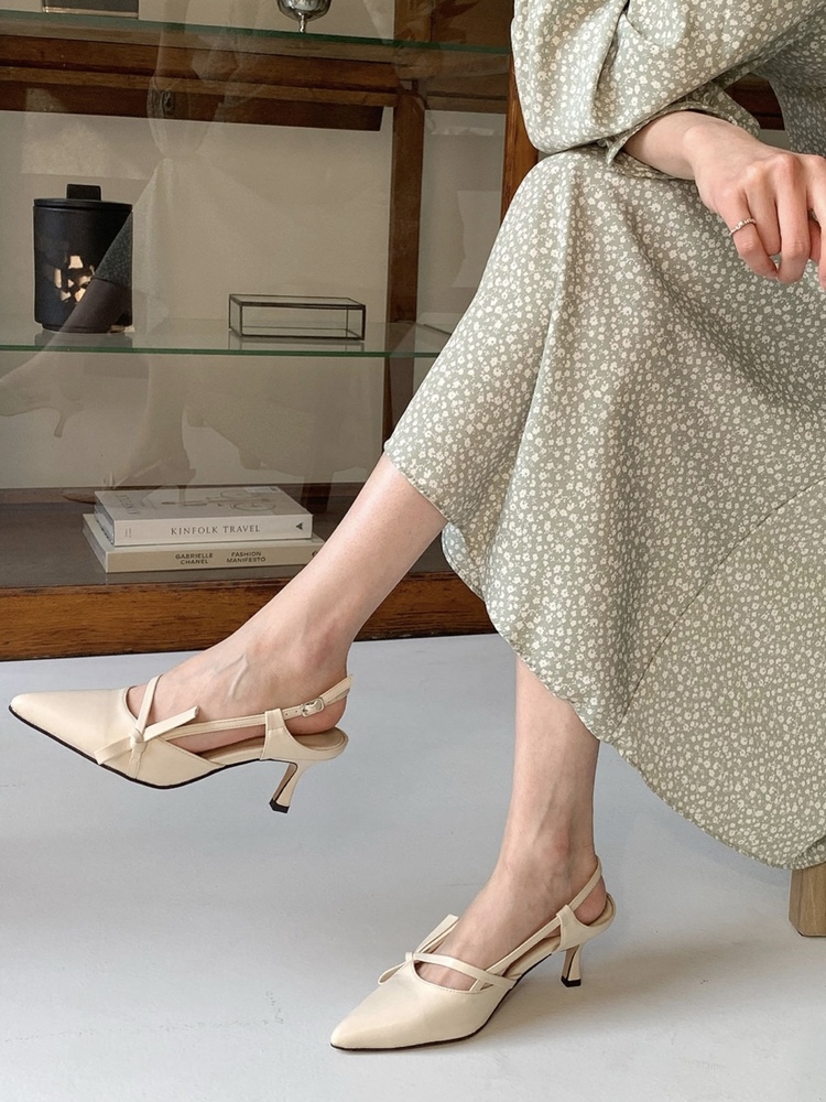 Noeud Front Slingback Heels (3colors)