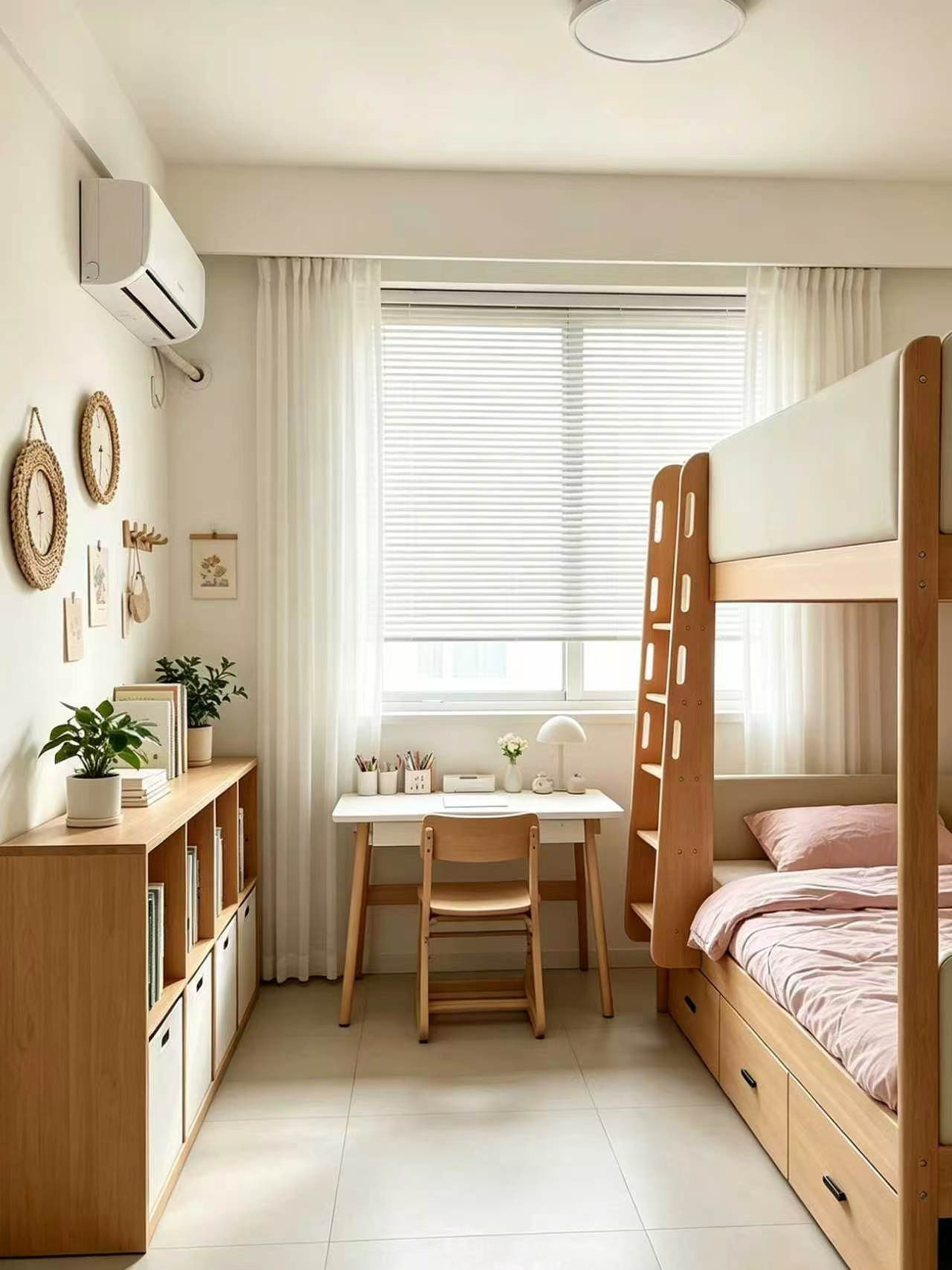 碌架床 環保耐用櫸木兒童雙層床 成人適用 小戶型可拆開睡床 bed