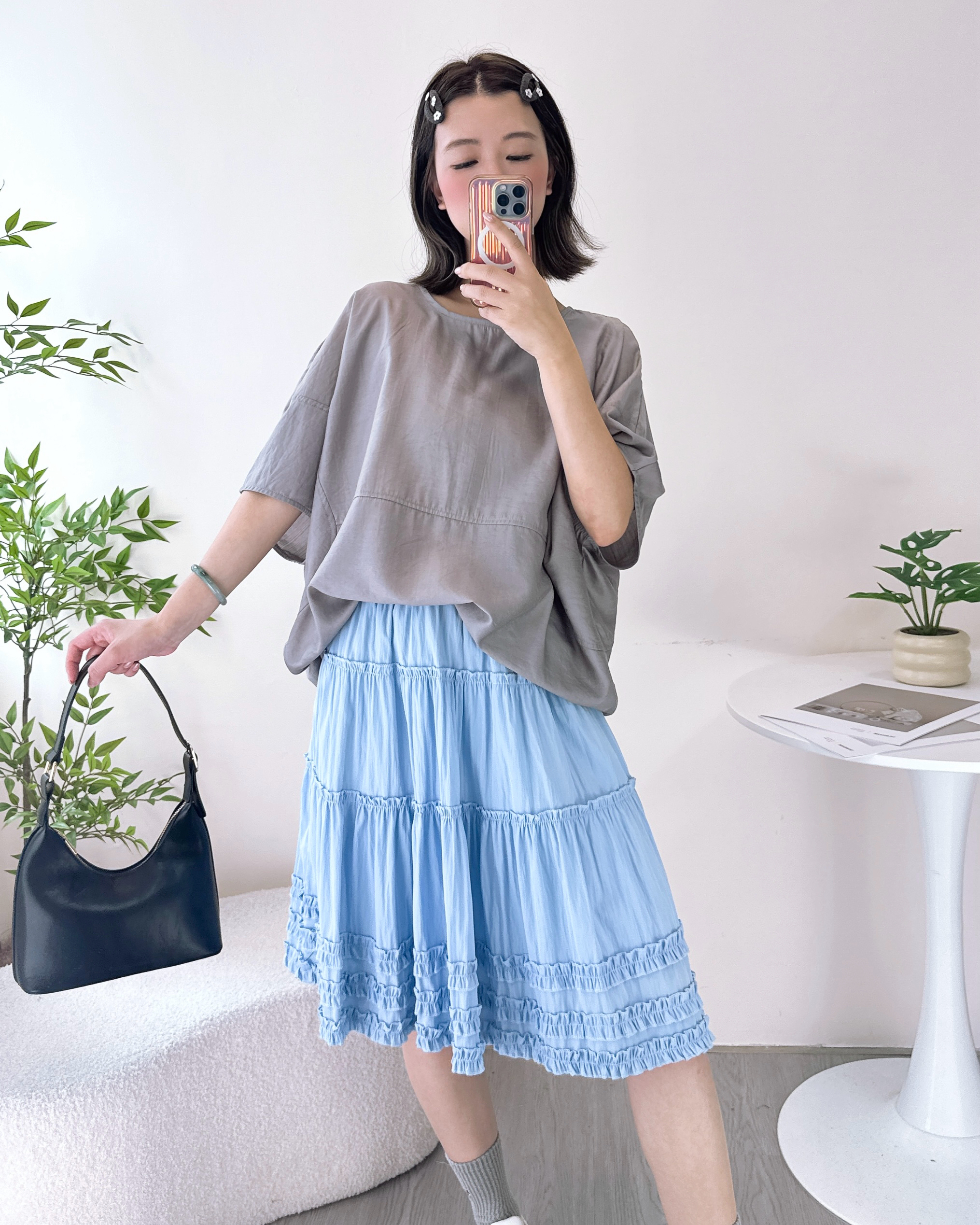 超薄蝙蝠袖寬鬆上衣 2色