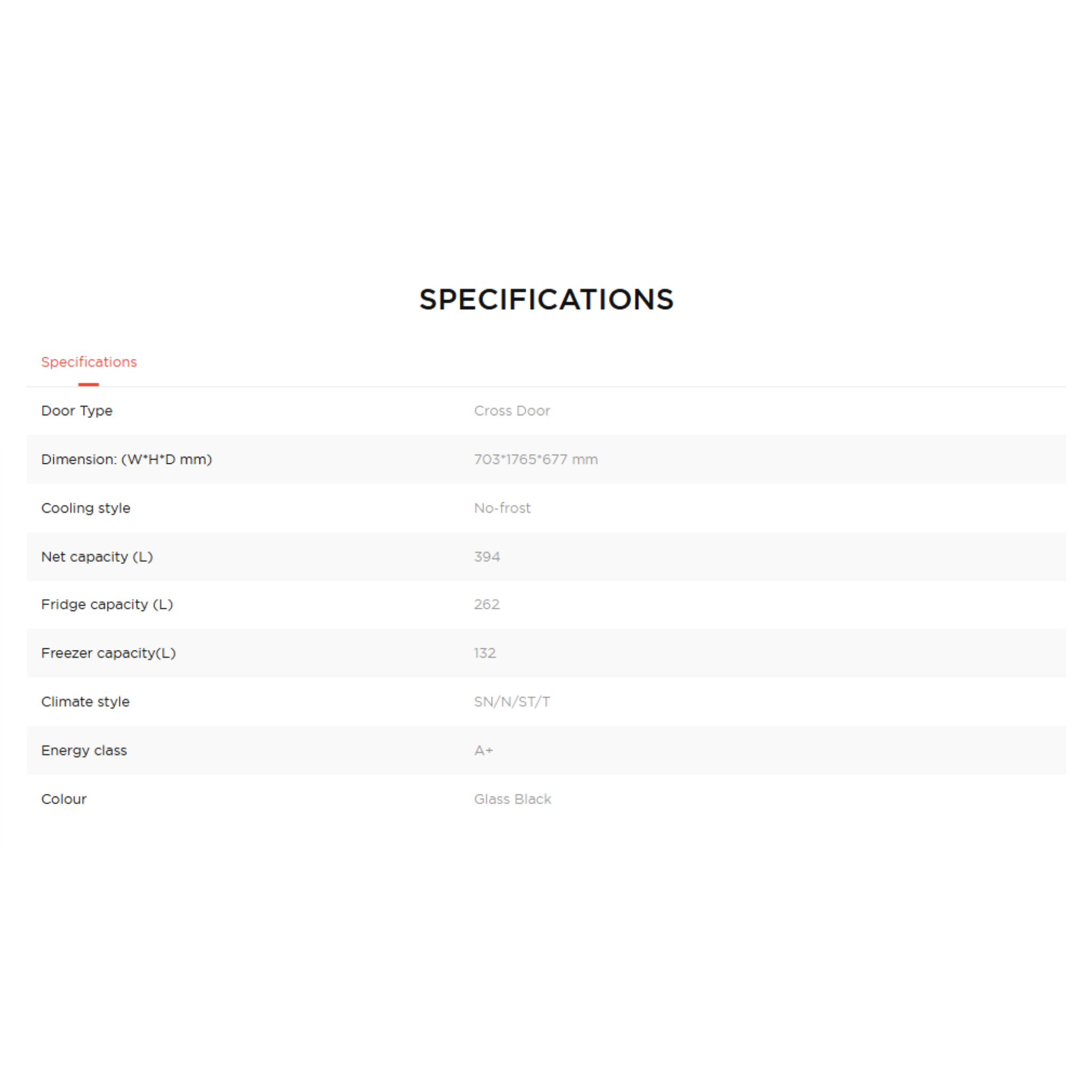 TCL 394L Cross Door Refrigerator (TR-C505AGWP)