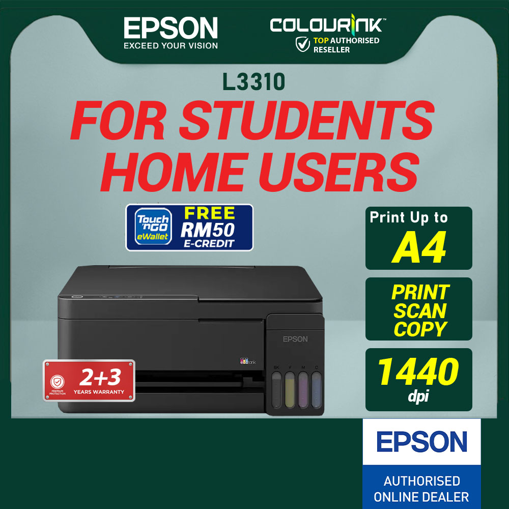 Epson L3310 3 in 1 A4 Colour Ink Tank Printer Original Genuine Refill Ink Bottle similar G2010 G2020 T220 L3110 L3250