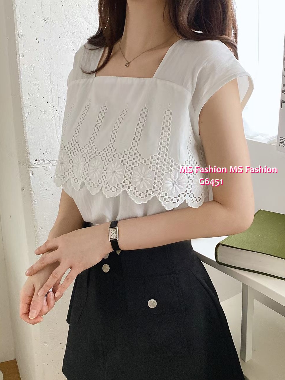  G6451 方領通花top