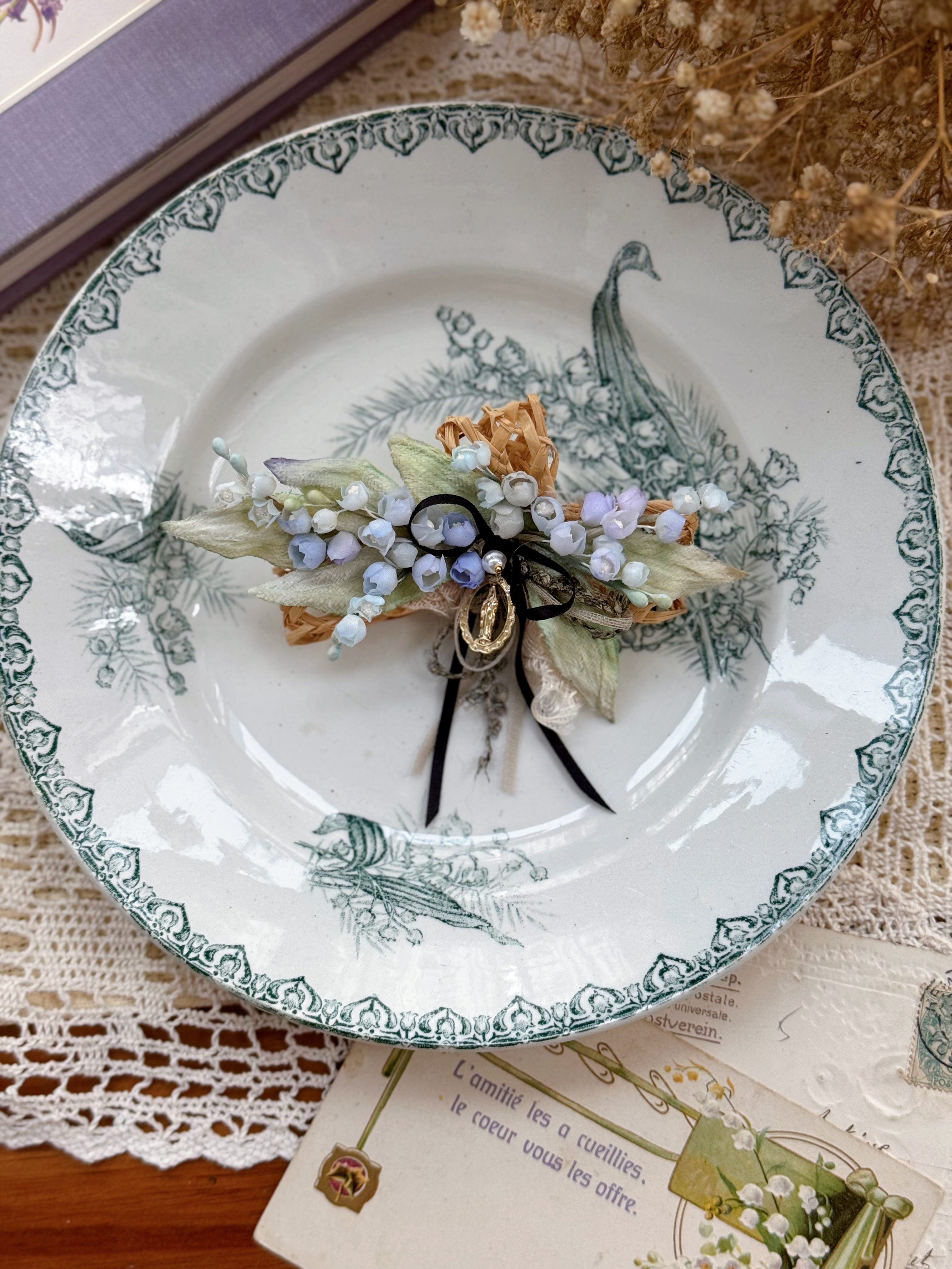 初夏花園 - 鈴蘭髪夾+胸針