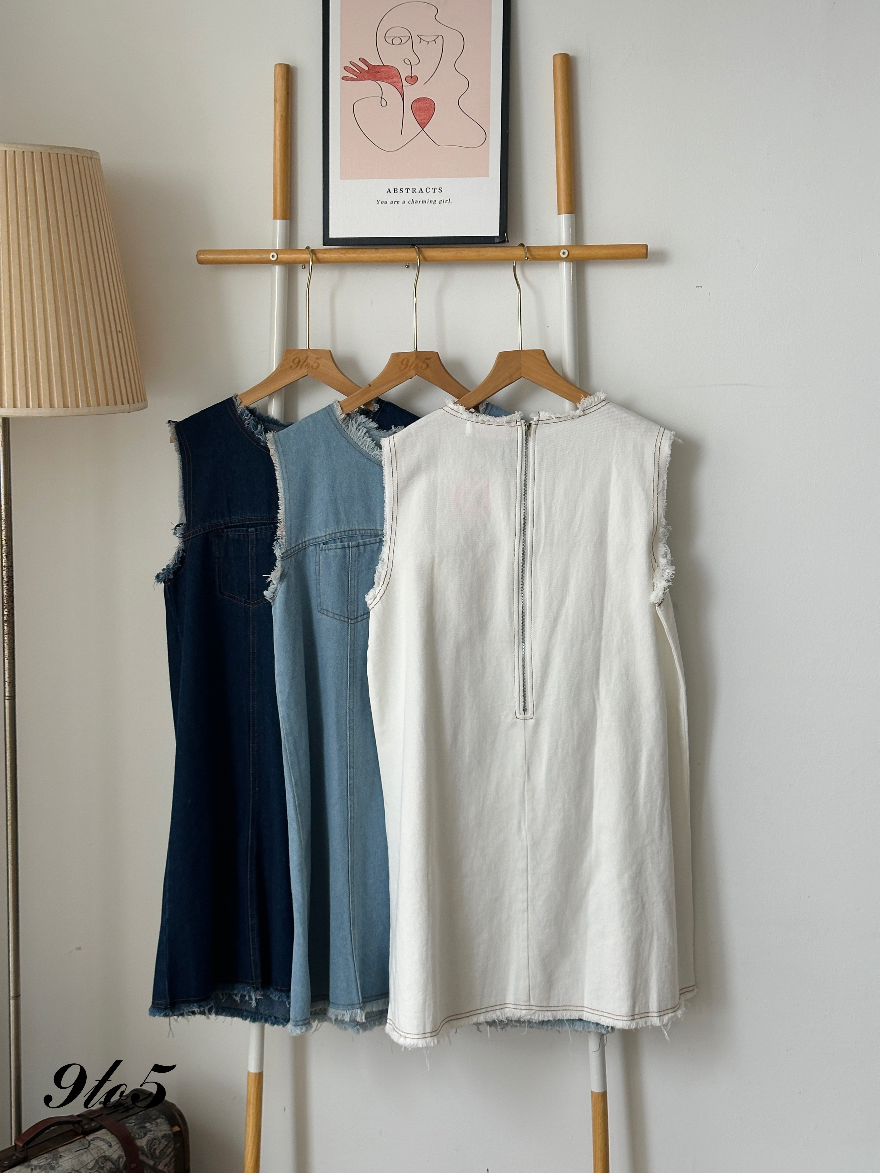 D2311 Sleeveless Denim Dress - 3 Colors