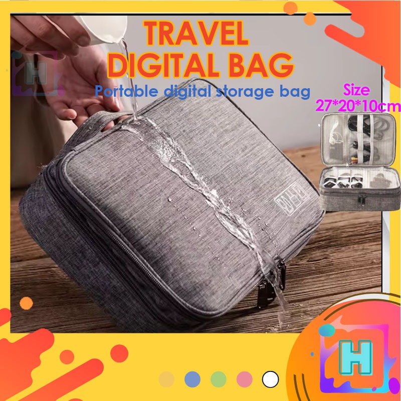 Travel digital Portable Cover Pouch Case Casing Multifunction Charger Storage Handle Waterproof  USB Storage Bag