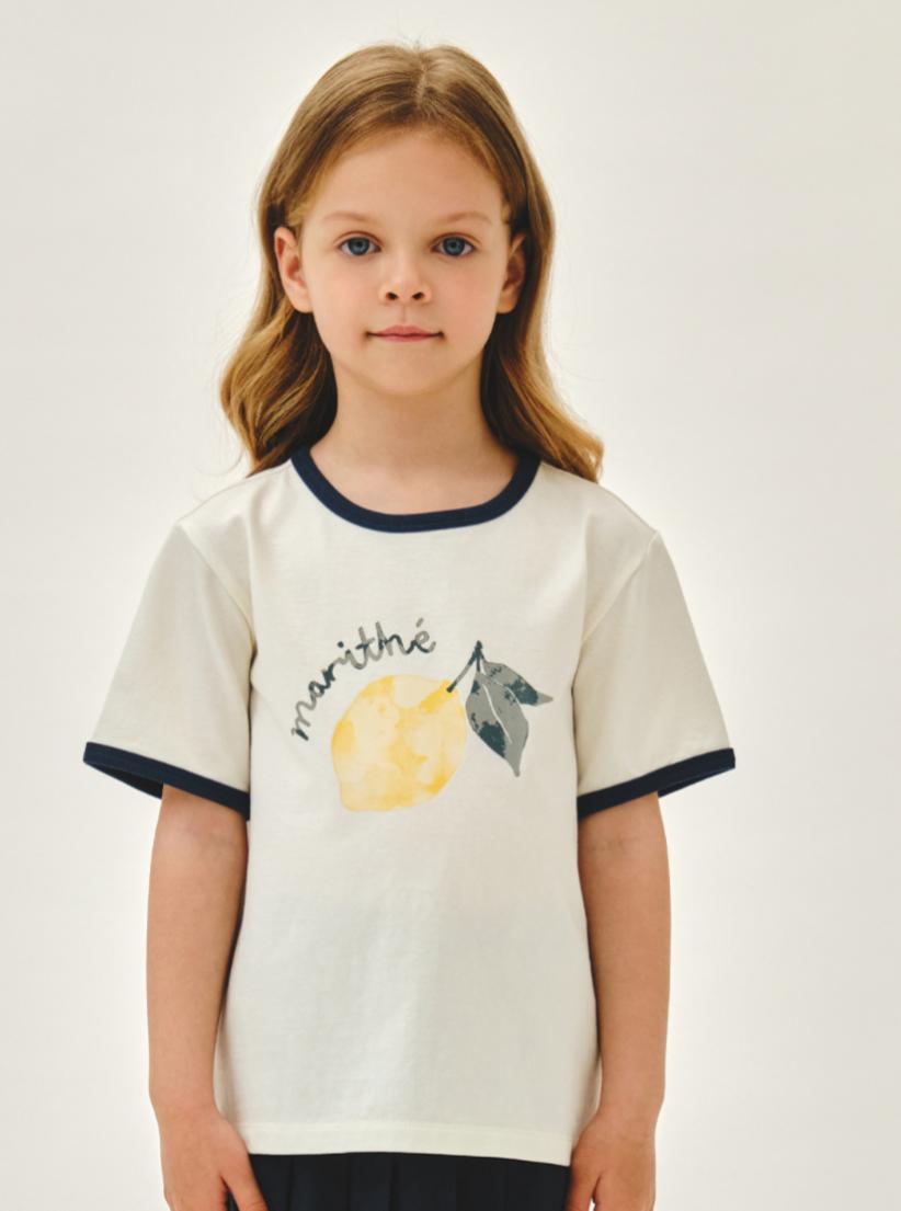 Ⓜ️ fg kids款 citron ringer tee 折扣優惠 Ivory/blue Size 100-150