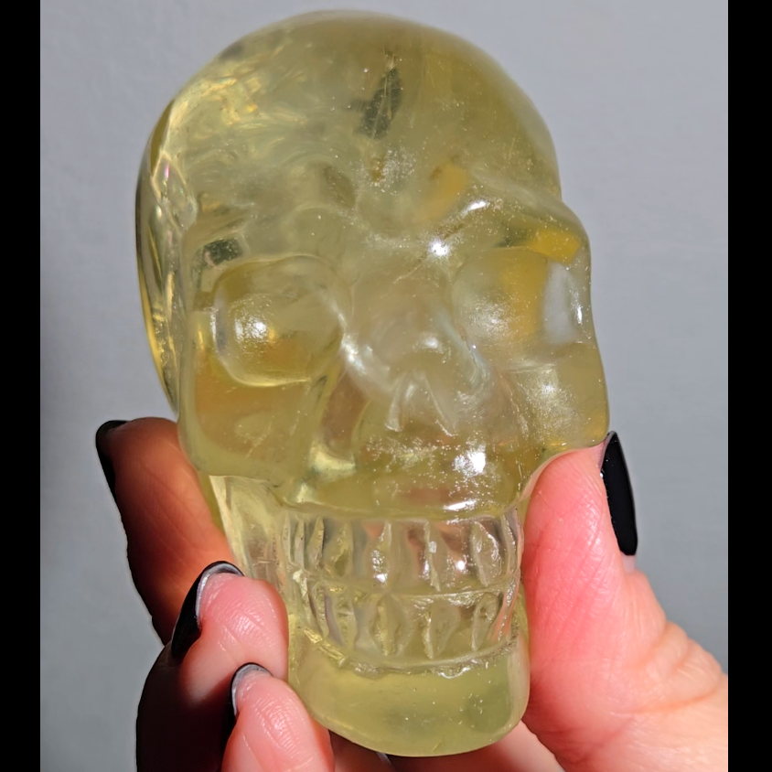 High-grade citrine skull with rainbows and saturation - C58