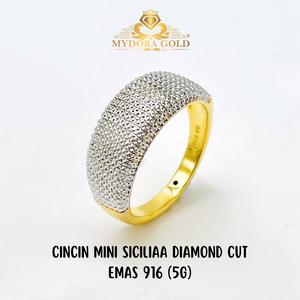 MYDORA Cincin Mini Siciliaa Diamond Cut (5G) l EMAS 916/22K