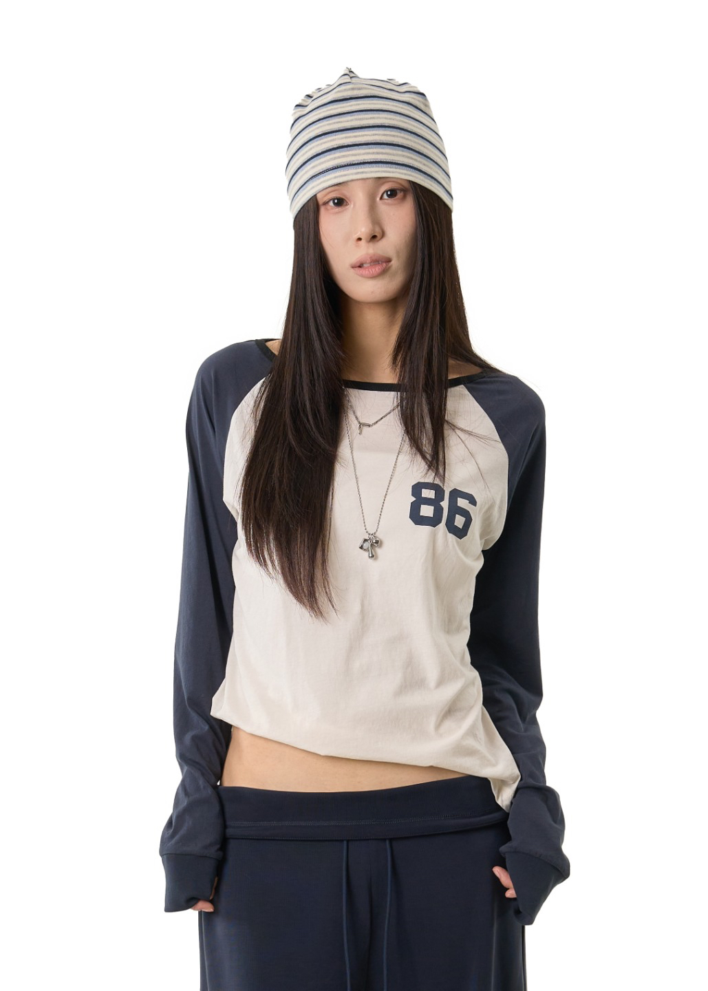 Graphic Raglan Long Sleeve Top