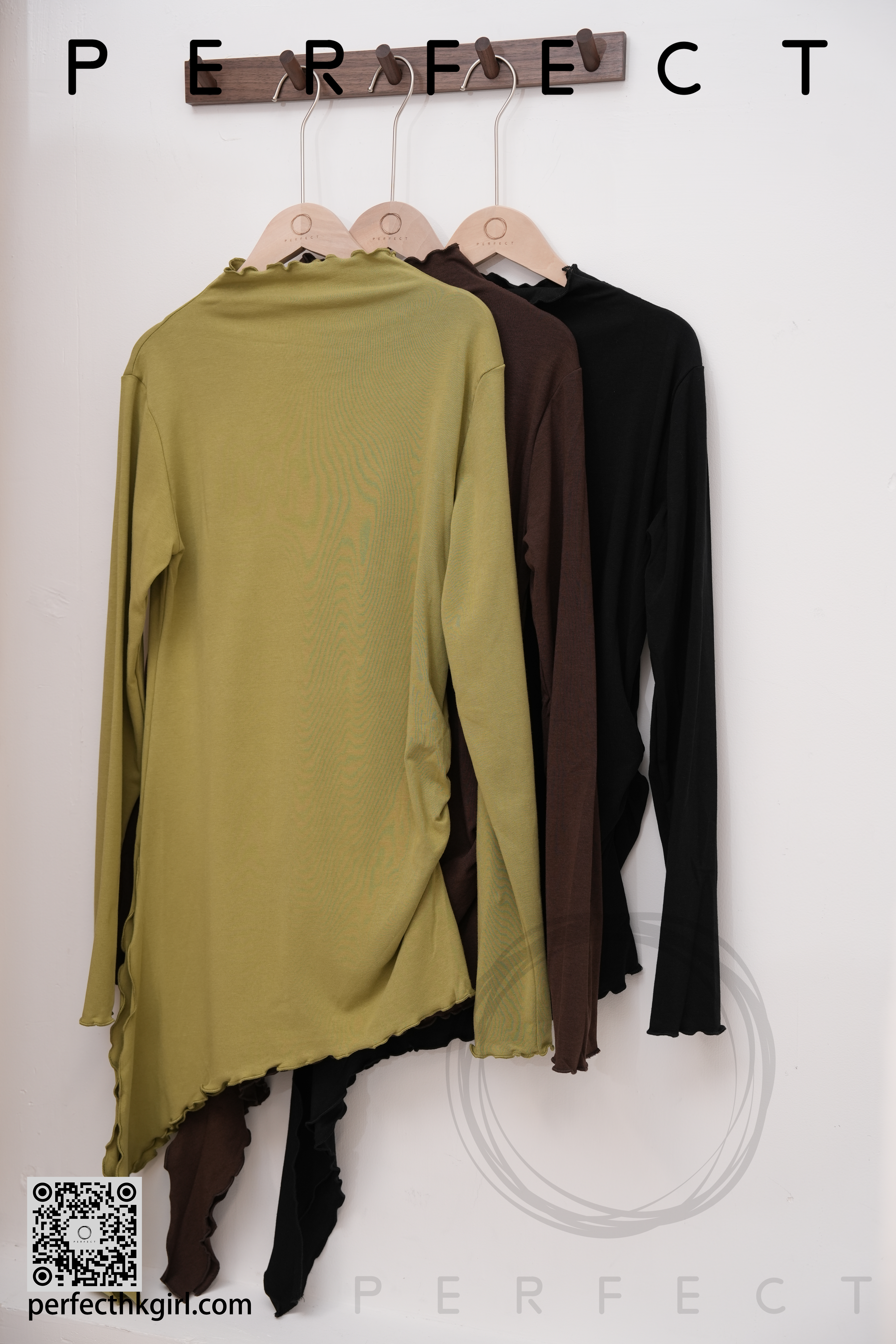 T0037_優雅水草RUFFLE領打底衫（大地啡色）