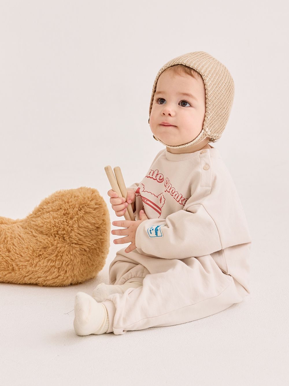 🍁預訂 韓國直送🍁🇰🇷Milk Baby運動小熊字母印花寬鬆長袖連身服