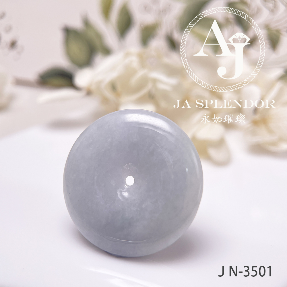 JN-3500/01/29 天然翡翠A玉 淡紫大平安扣吊墜【大特價】