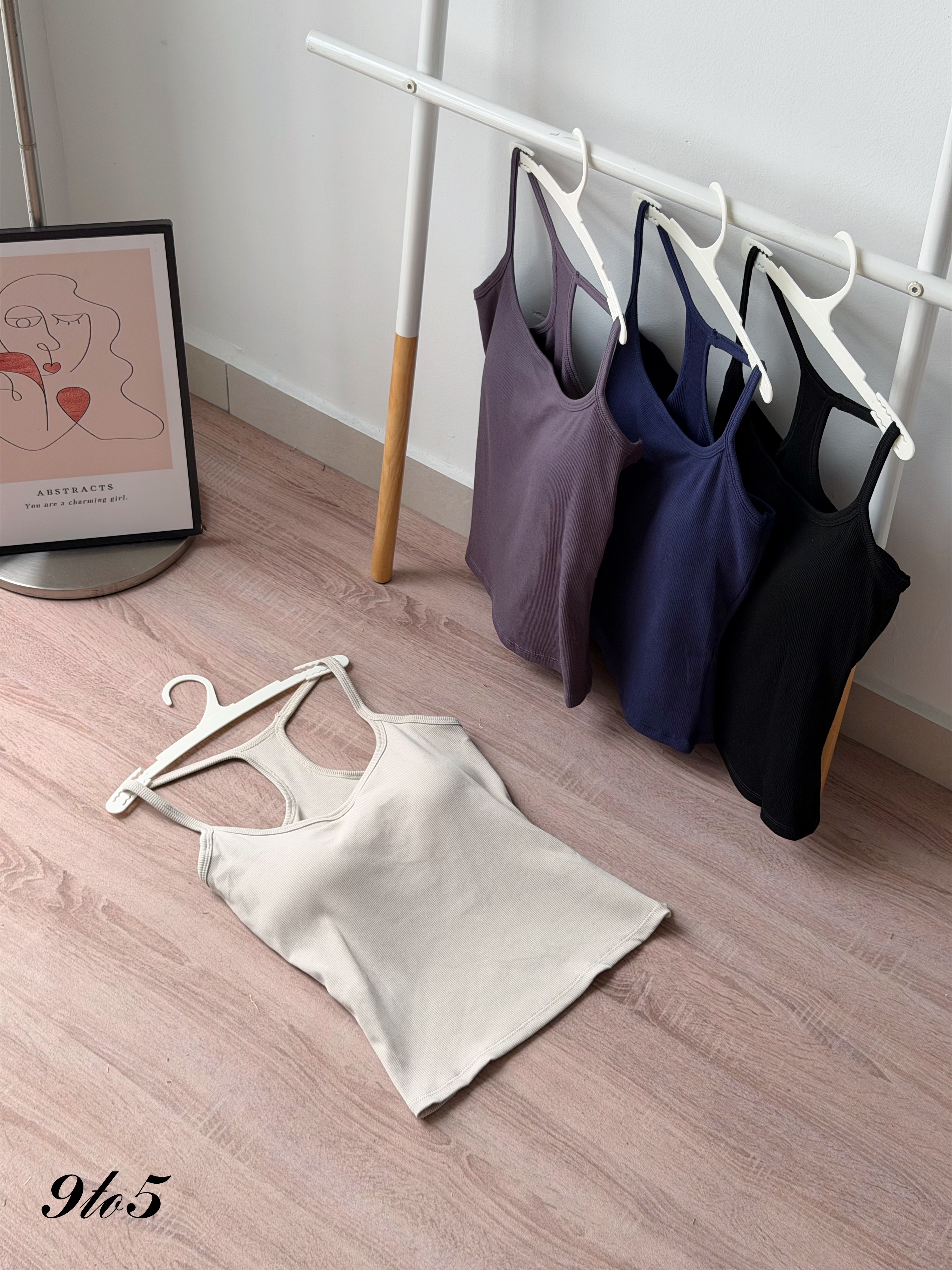 T4535 Halter Neck Camisole with Bra Pad - 4 Colors