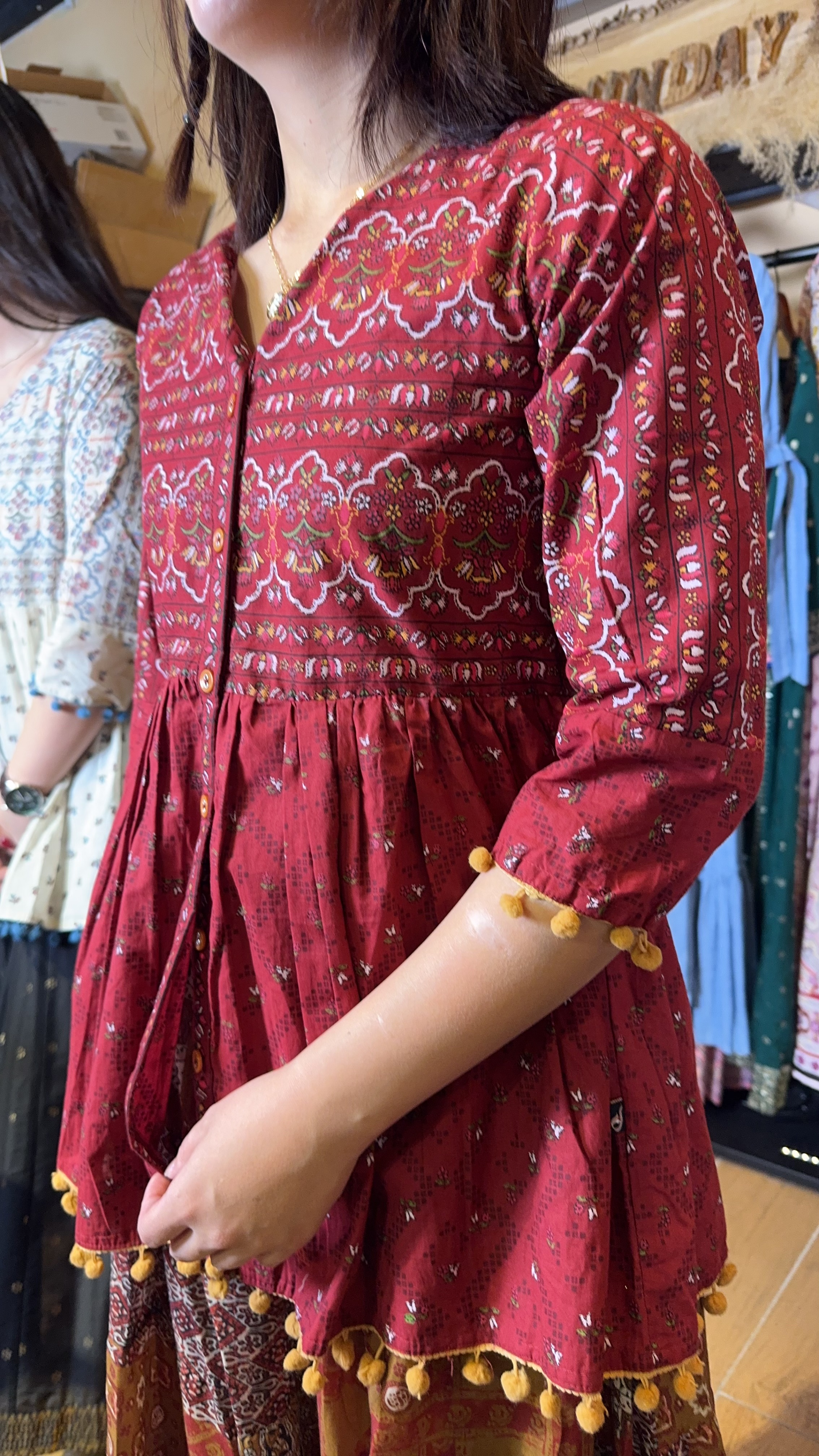 Wine Red 2-way Top/Outer 26.5" #1389