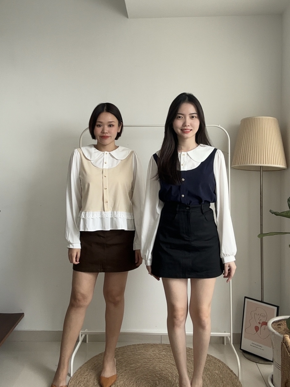 T4088 Fake Two-Piece Top - 4 Colors 