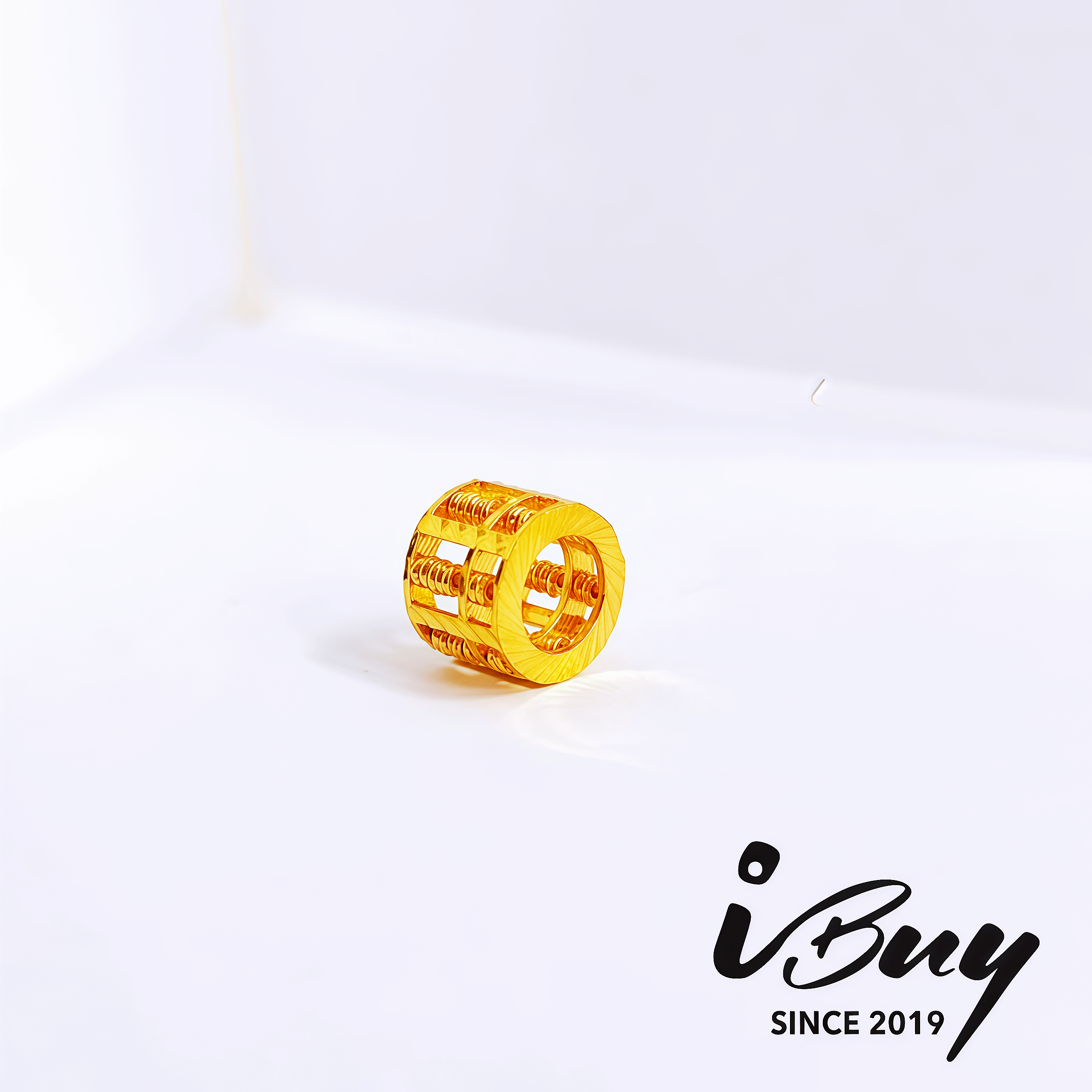 916 GOLD DIAMOND CUT UNCOUNTABLE ABACUS 916 金 菱格纹算盘串咀