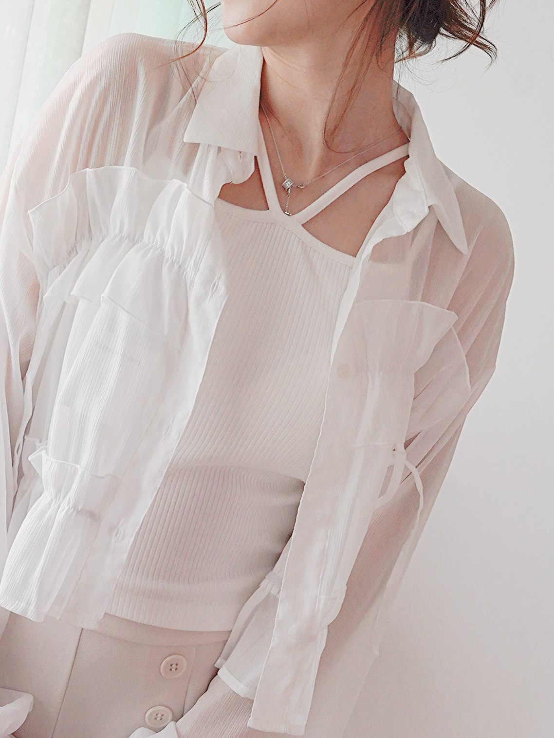 W吊帶胸墊吊背心(JP)361174