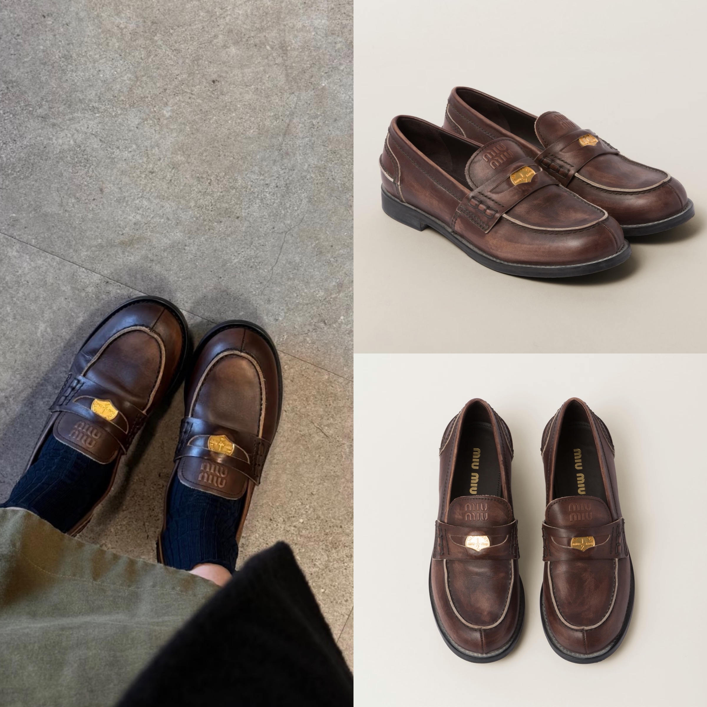 限時優惠✨訂貨🍒MIUMIU 造舊loafer   Size 36-39/40