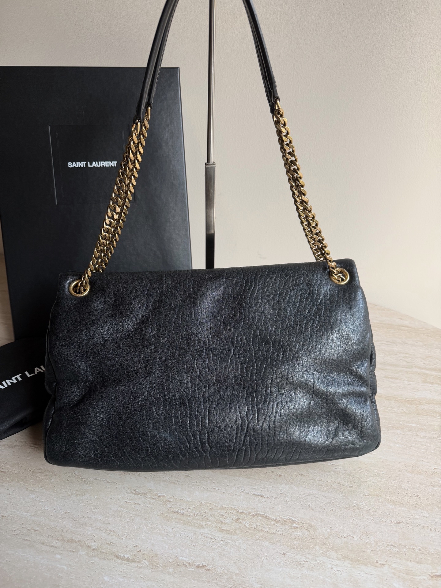 【預訂貨品】YSL黑色Calypso郵差包