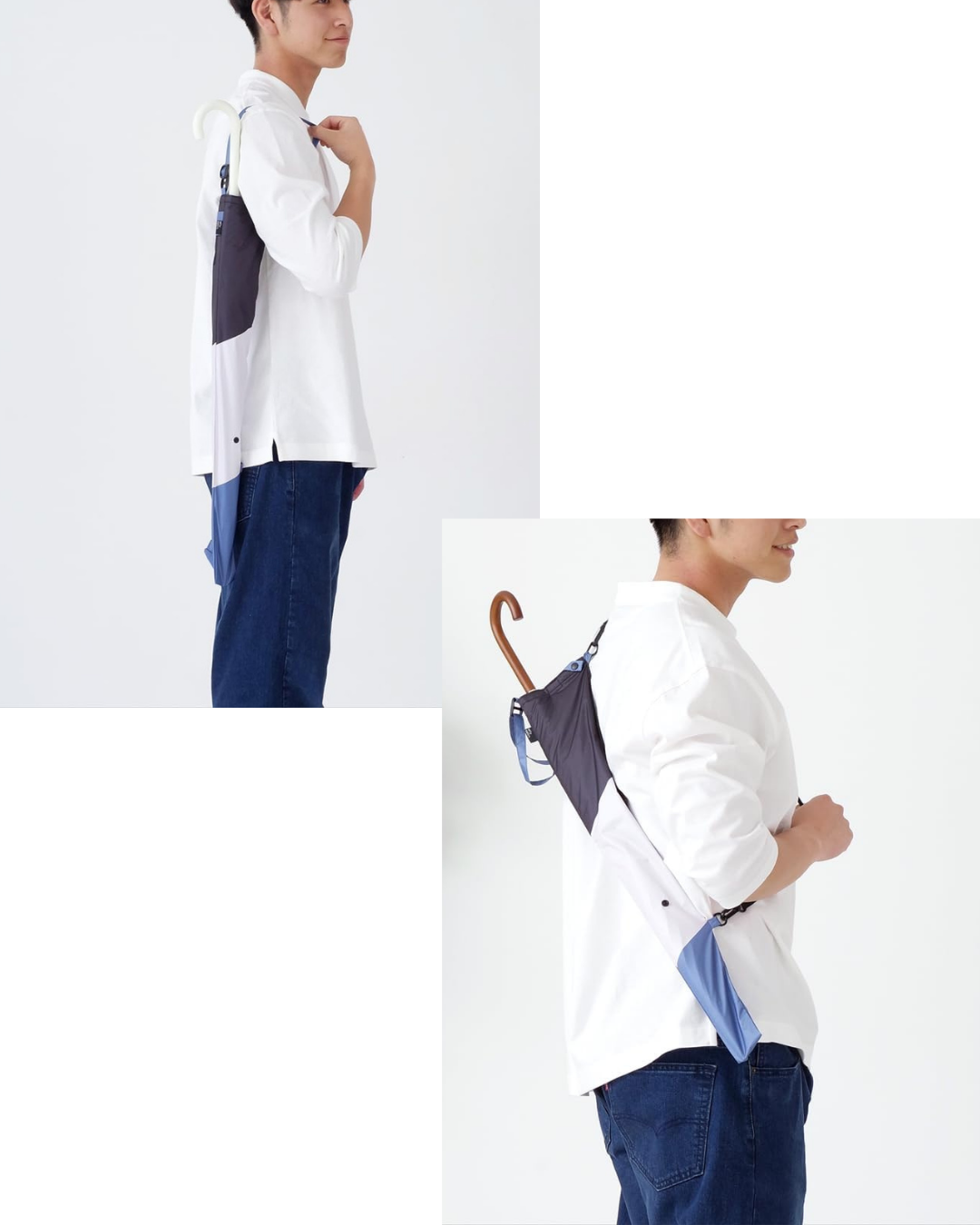 日本代購【 日本直送 nifty colors 免拎遮袋・可上膊 / 斜孭 長遮 / 摺遮兩用 | Hands‑Free Umbrella Case with Shoulder Strap | Long/Folding 2‑in‑1 】﻿﻿