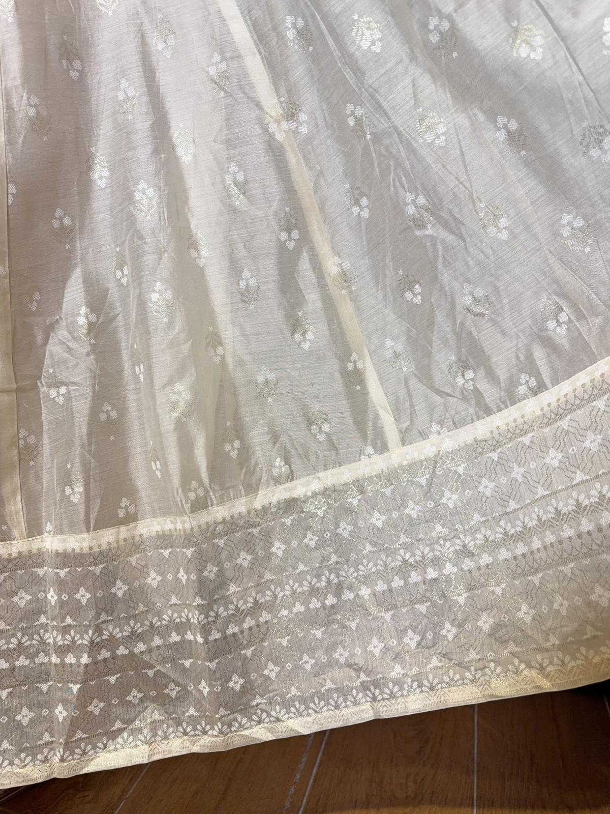 #1514 Milky Full Paisley Emb V Neck OP 47.5"