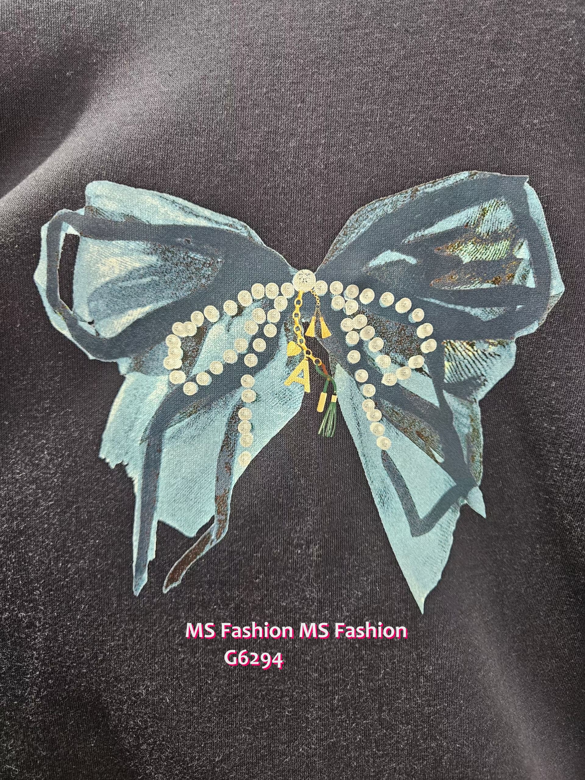 G6294 韓國🇰🇷蝴蝶print lace腳top