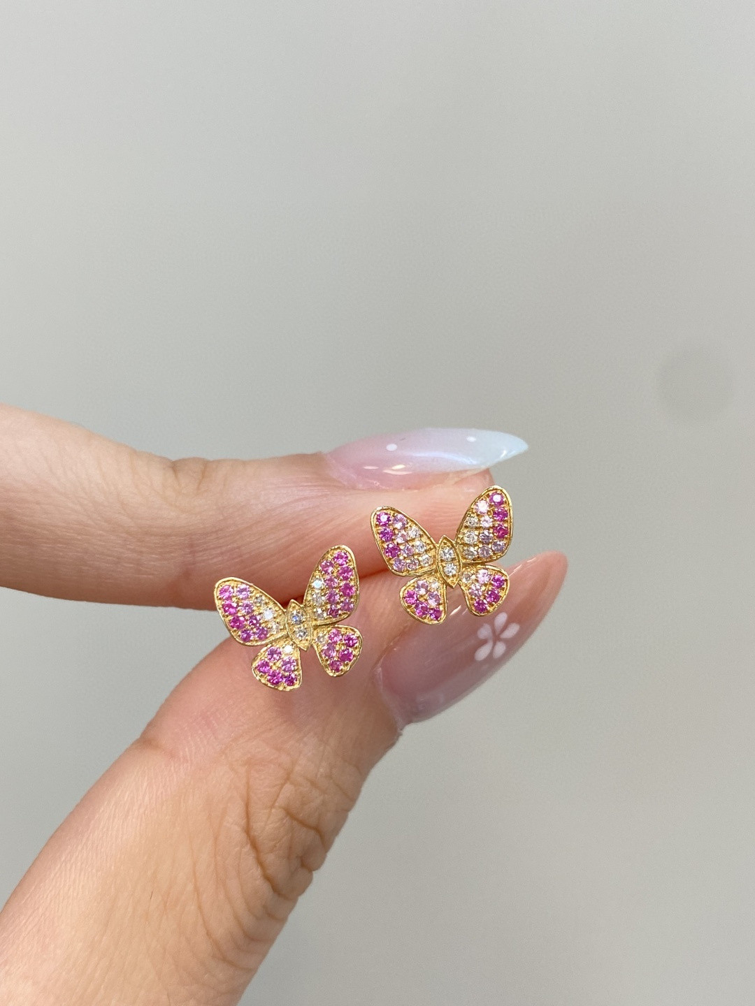 18K Pink Sapphire Earrings 