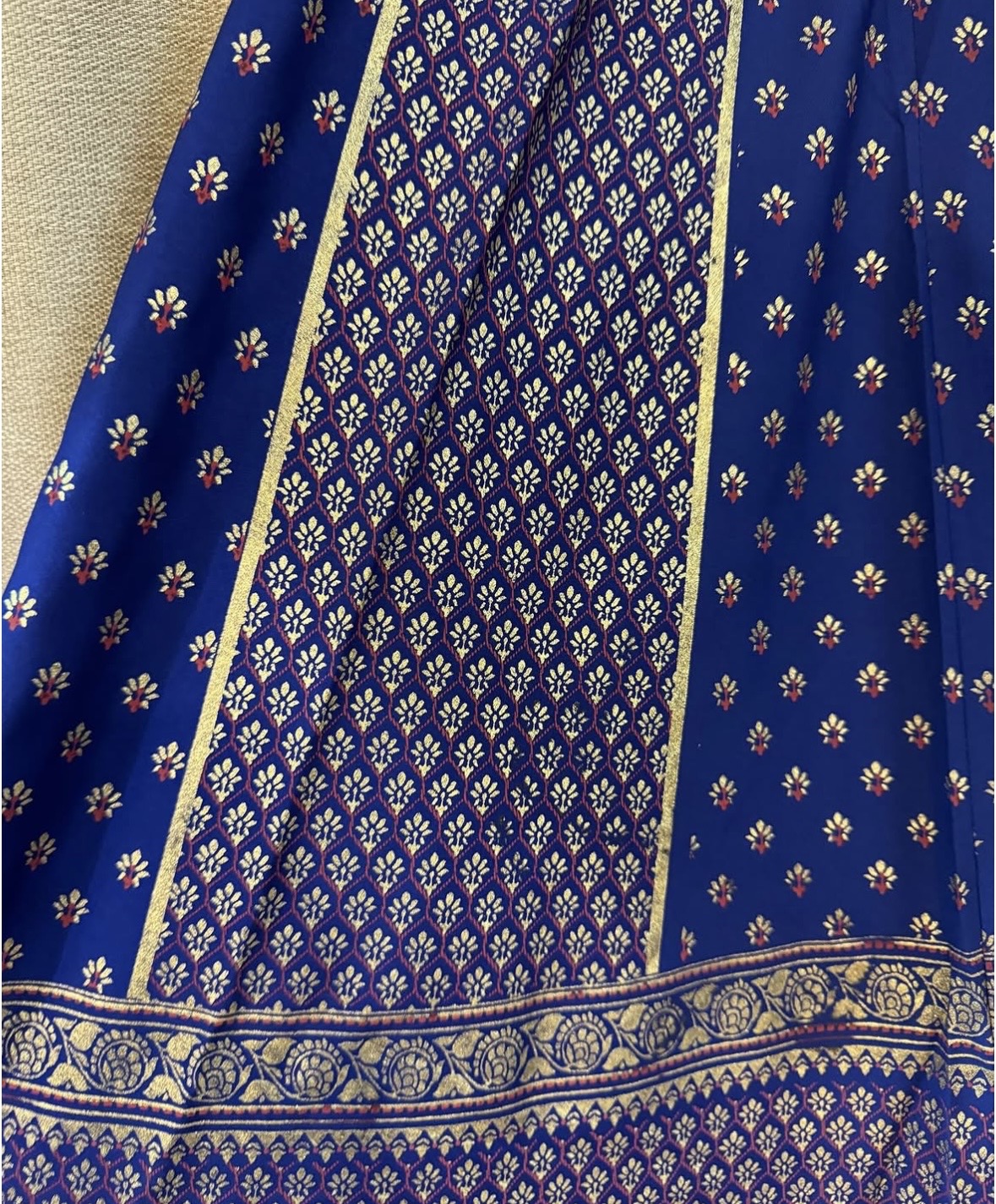 Purple with Gold Print Skirt