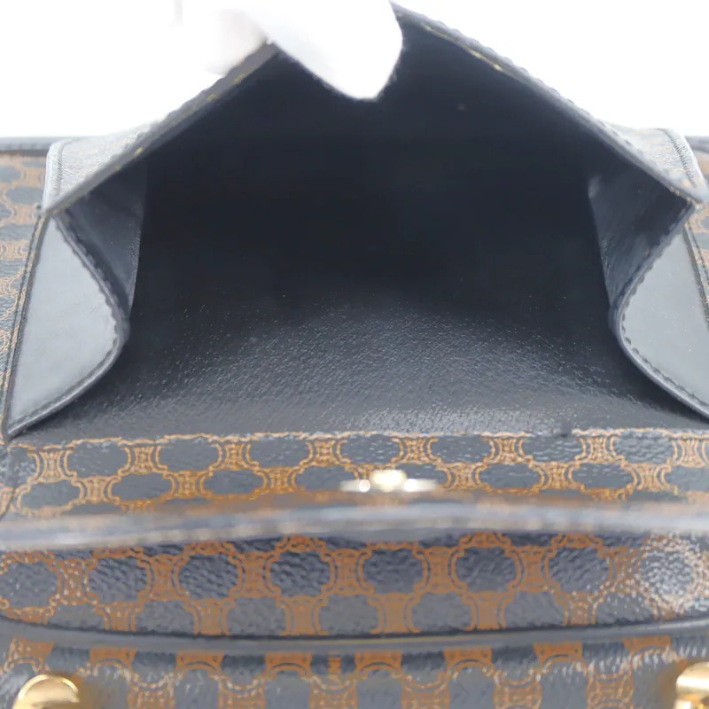 Celine Black Macadam Front Pocket Bowling Bag