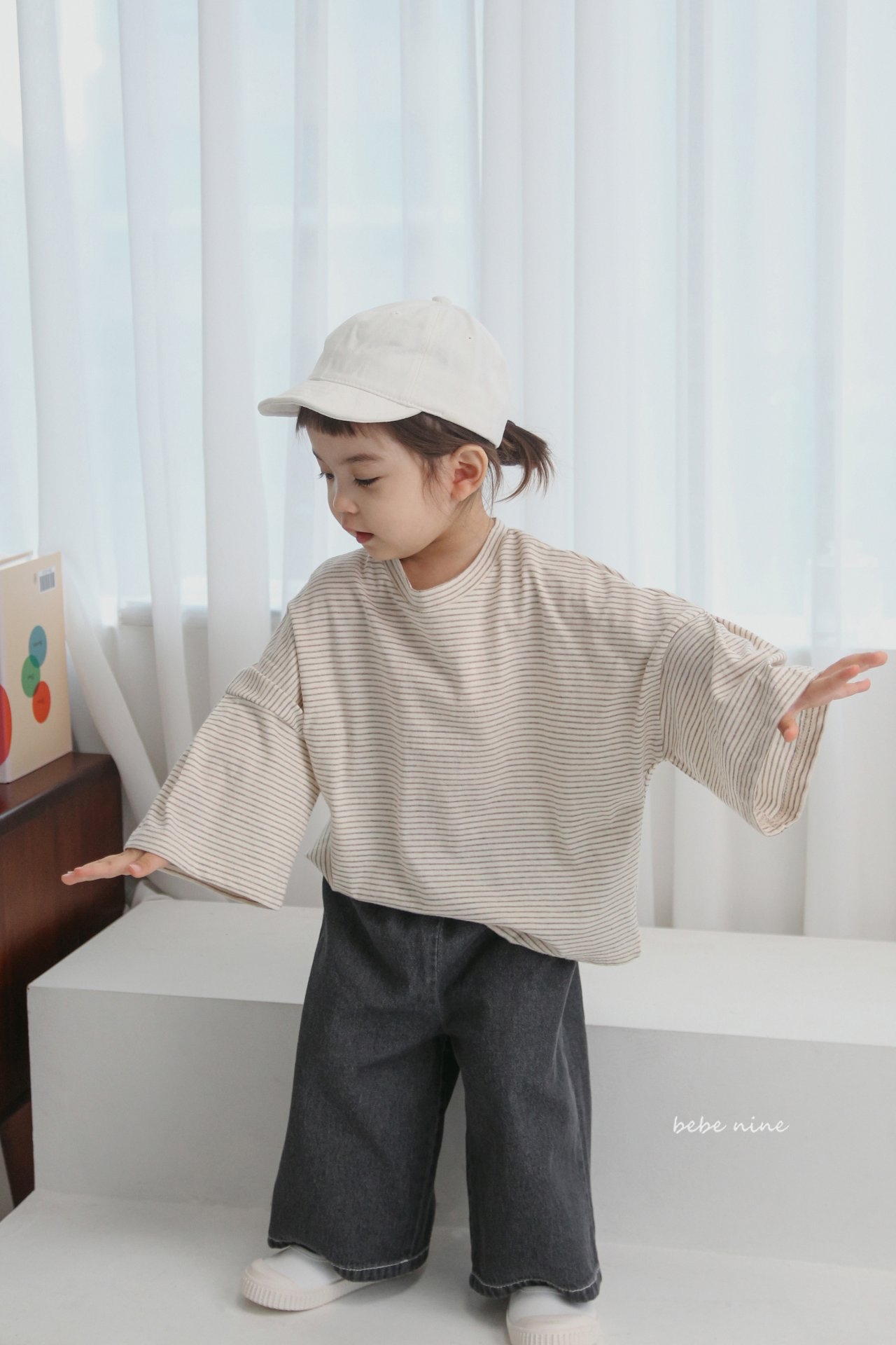 🌸預訂 韓國直送🌸🇰🇷Bebenine兩色條紋寬鬆闊長袖上衣