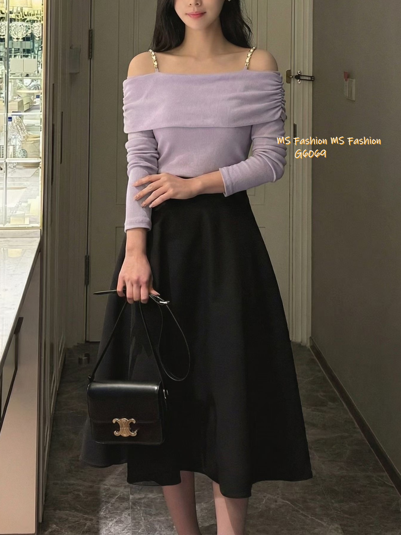 G6068 韓國🇰🇷金鏈吊帶露肩top