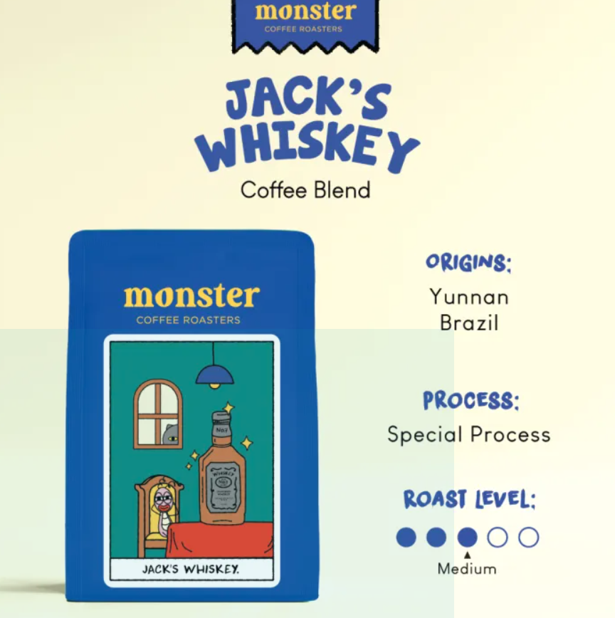 【預訂】泰國 Monster Coffee Roasters Whole Beans - JACK'S WHISKEY 200g