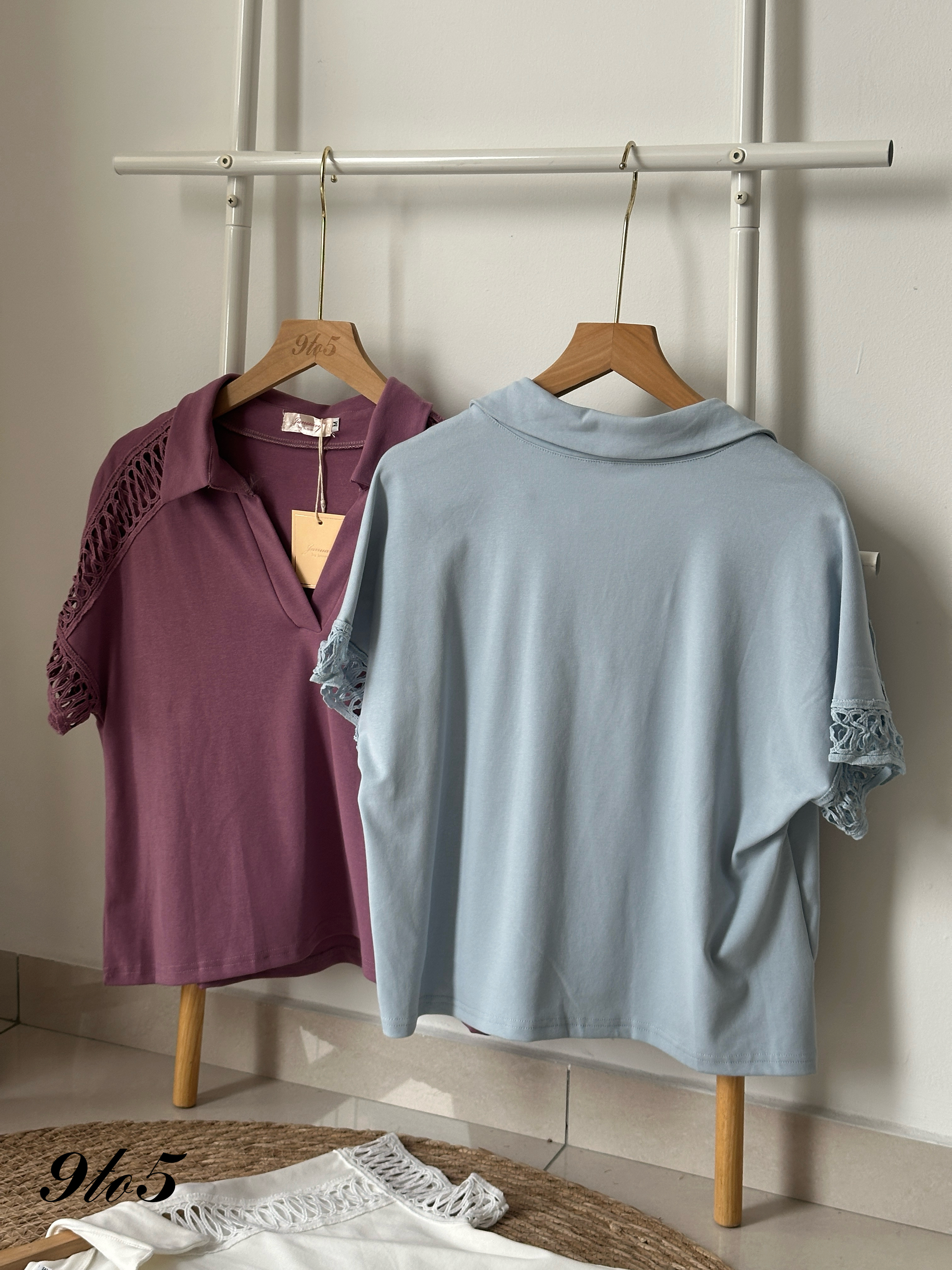 T4061 V Neck Polo Tee - 4 Colors