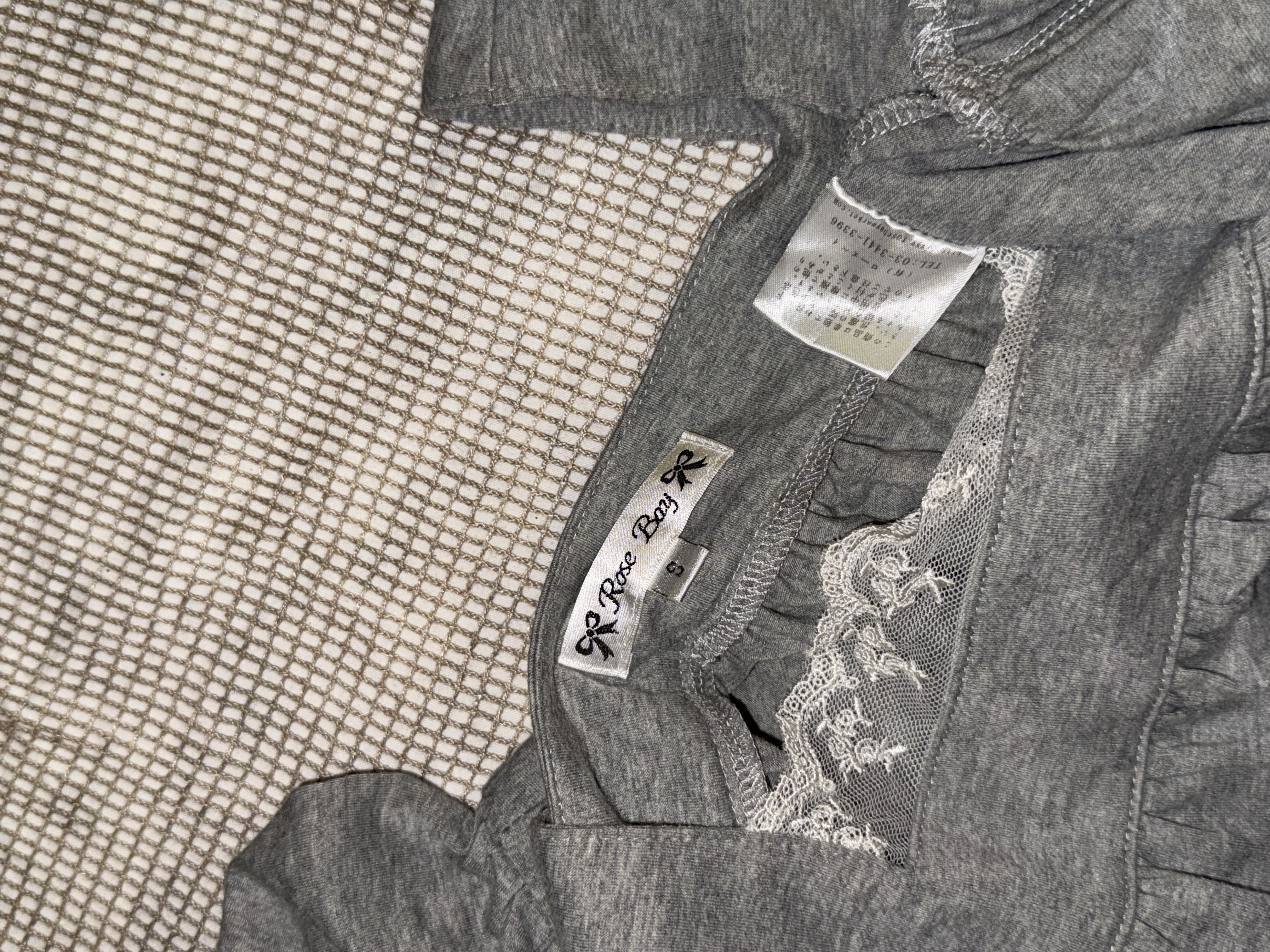 Grey Lace-Trimmed Babydoll Top