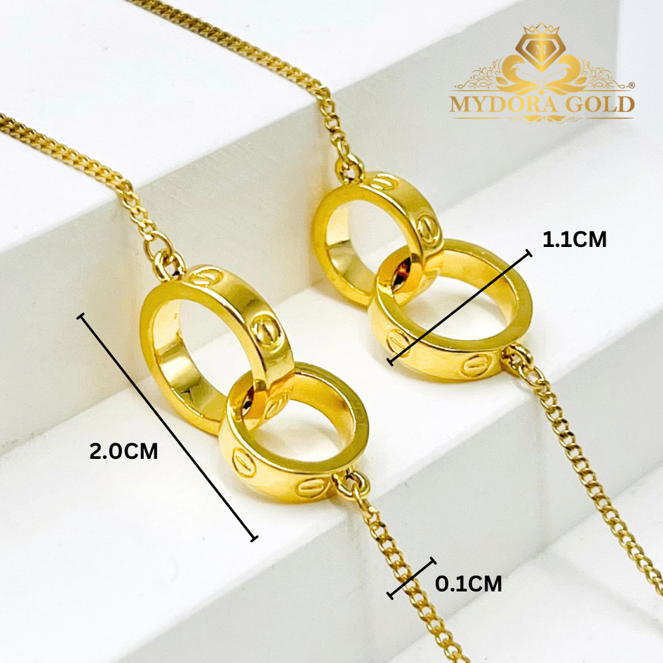 MYDORA Rantai Leher Fesyen Double Cartierr l EMAS 916/22K