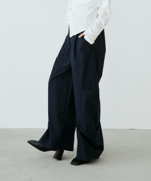 立體褶襉寬褲【JP012】