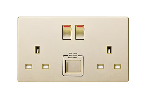 MK Aria 太空金 13A孖蘇有掣連Type A+C USB 插座
