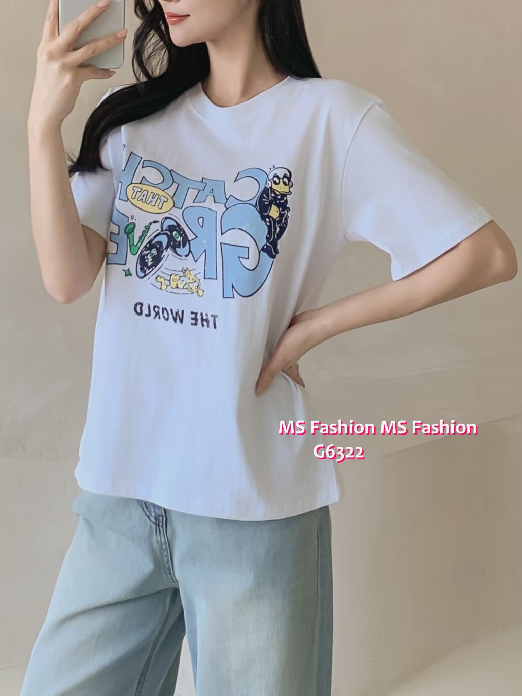 G6322 韓國🇰🇷靚print tee仔