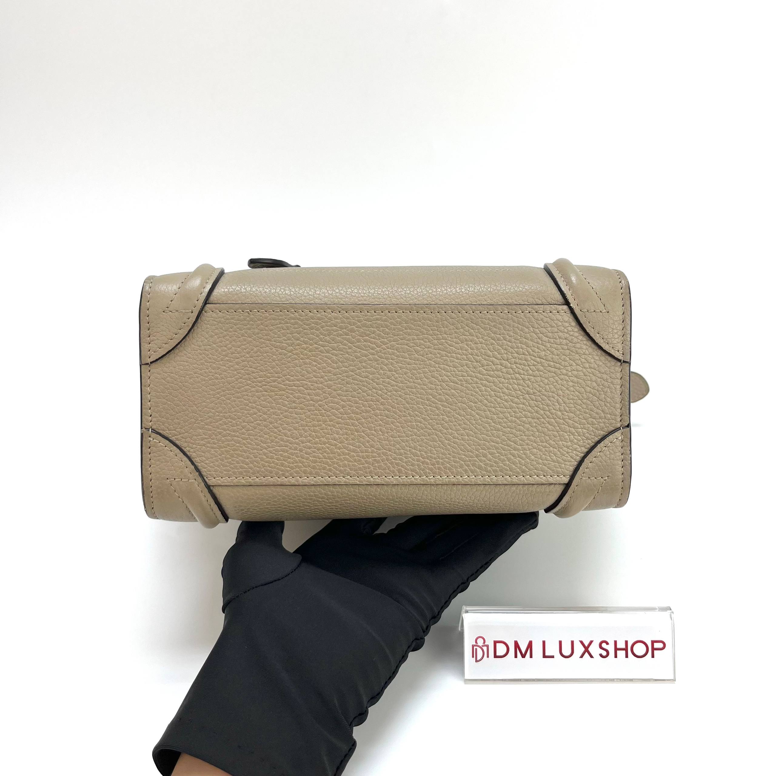 Celine Luggage Tote Nano Beige SHW