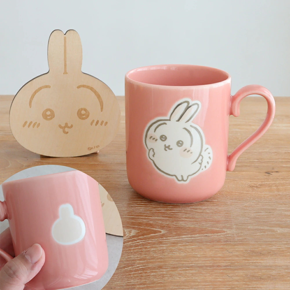 日本製 Chiikawa 馬克杯＆木質杯墊套裝 300ml - 療癒系必收！