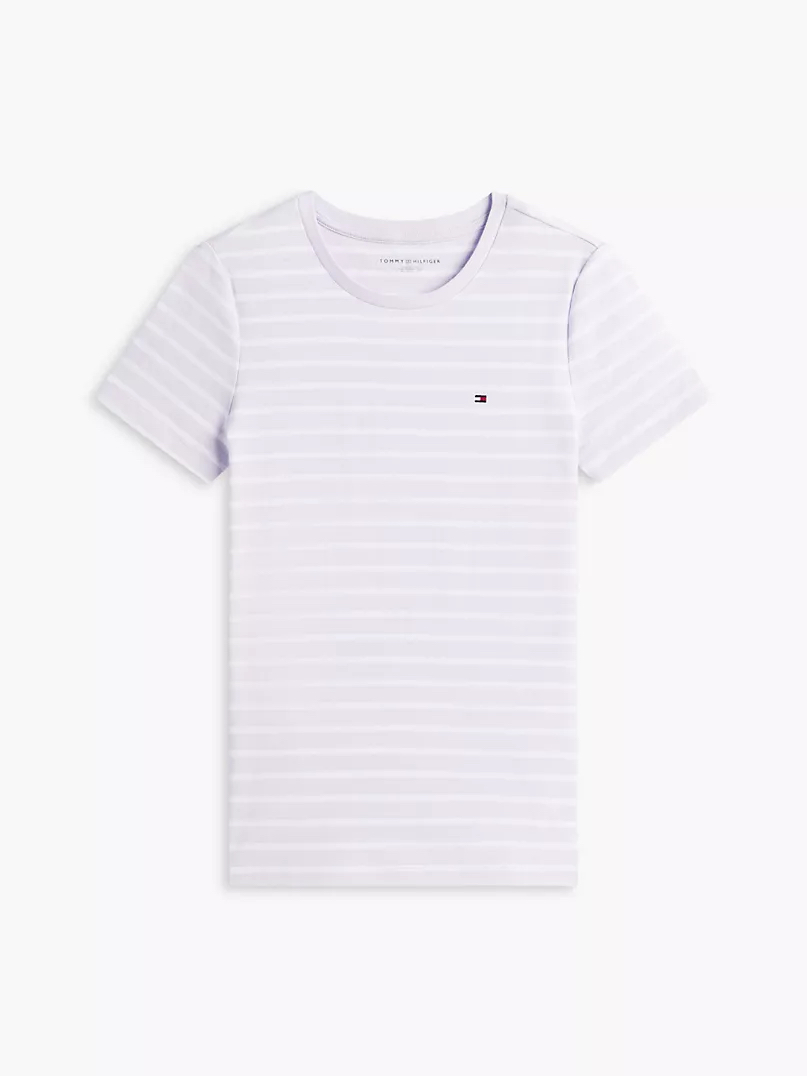 Tommy 女款間條圓領T恤