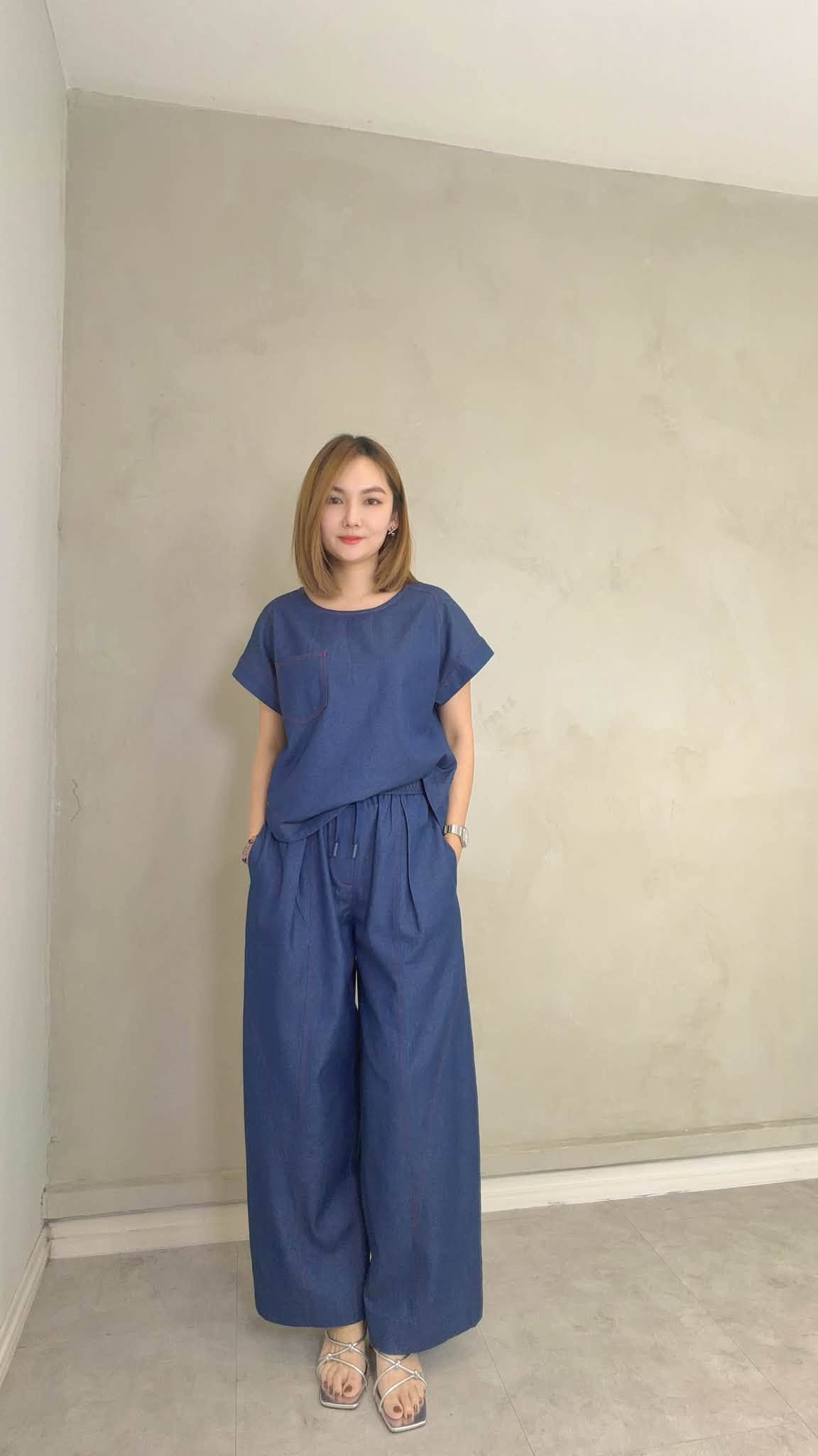 VIL-LP886020 COTTON DENIM STRAIGHT LEG PANT