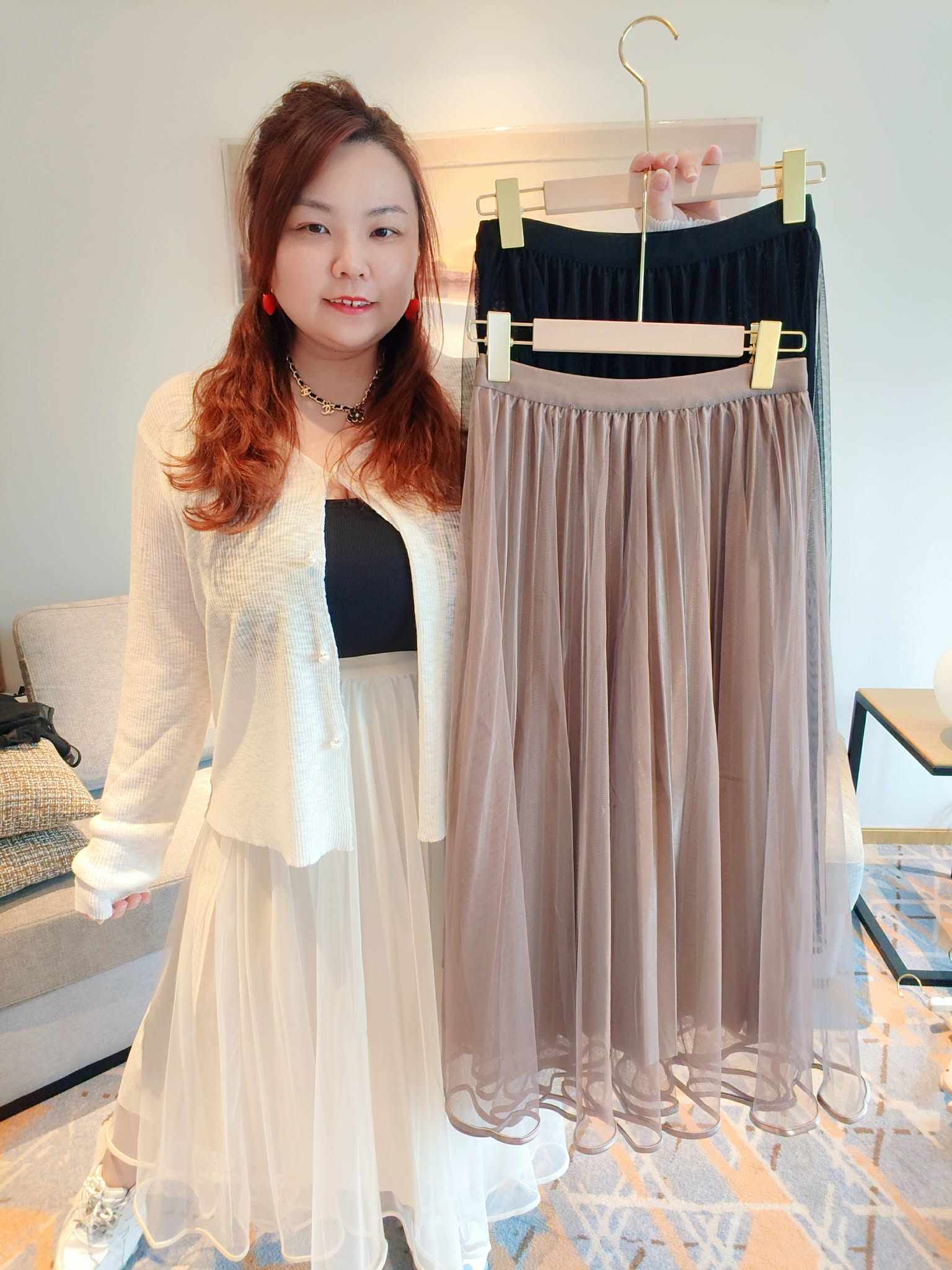 YCG06 0526 韩系气质淑女网纱半身裙